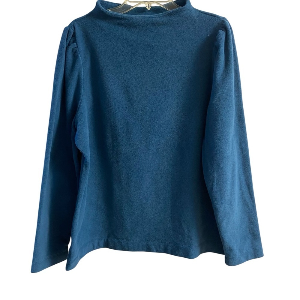 Talbots teal Blue fleece pullover XL NWT
